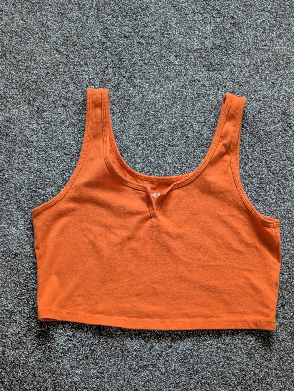 Wild Fable Orange Cropped Tank Top Slit Scoop Neck - Large